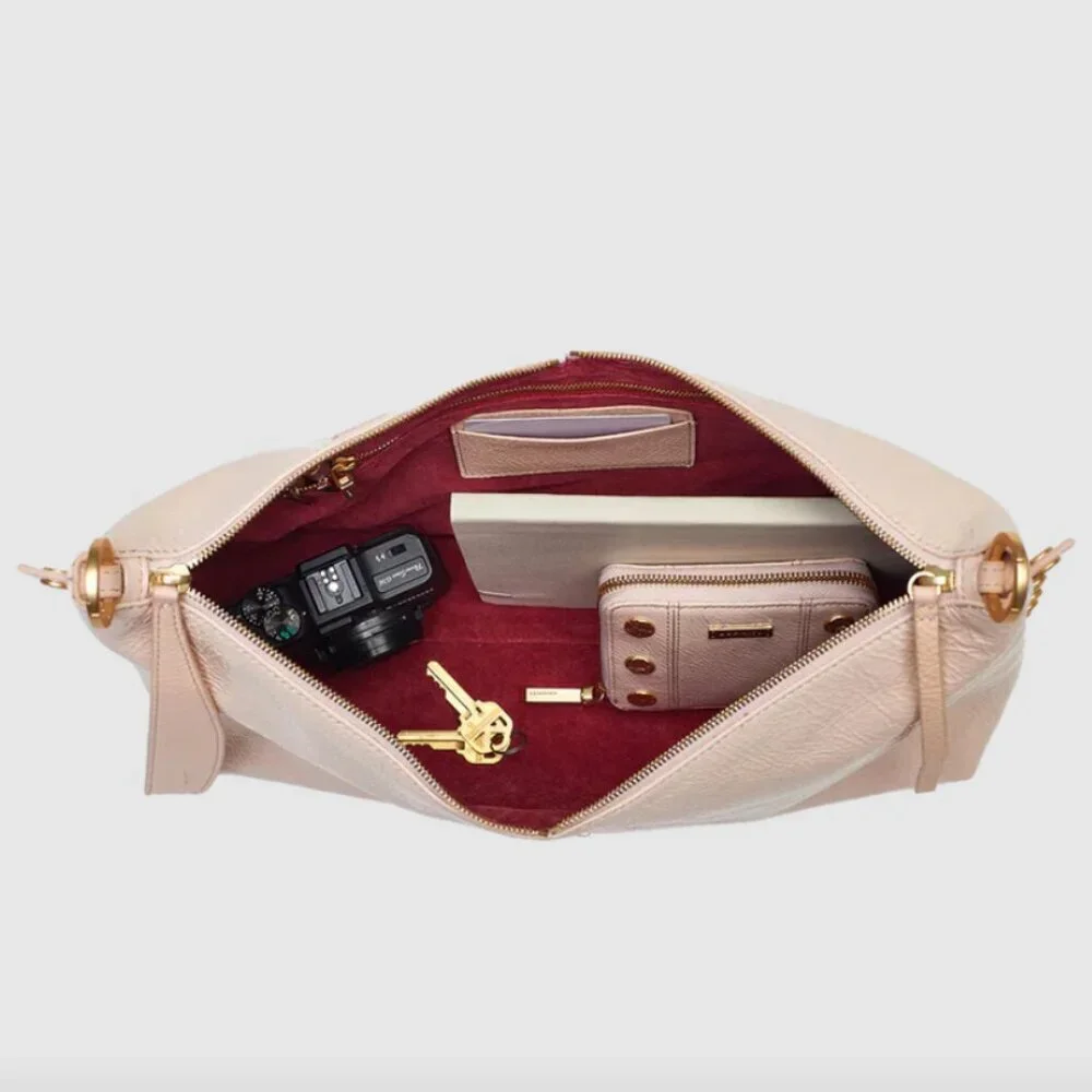 Hammitt Mr. G Champagne Pink Patent Leather Slouch Hobo Bag